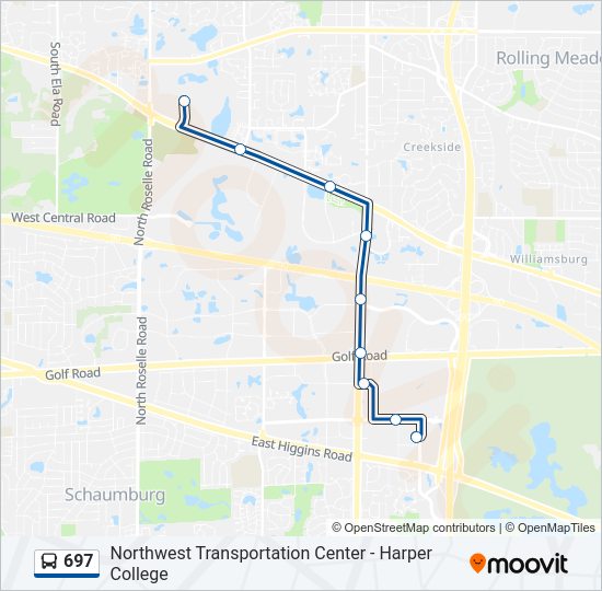 697 bus Line Map