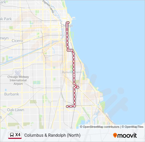 X4 Bus Line Map
