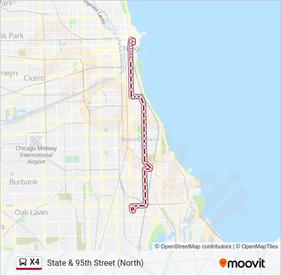 X4 Bus Line Map