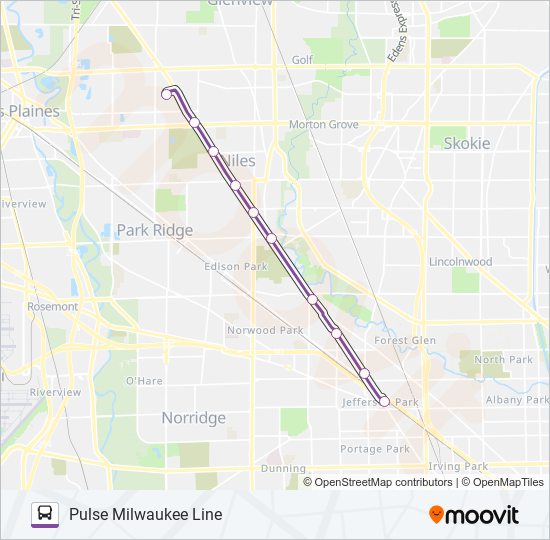 PULSE MILWAUKEE LINE bus Line Map