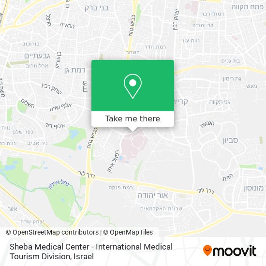 Карта Sheba Medical Center - International Medical Tourism Division
