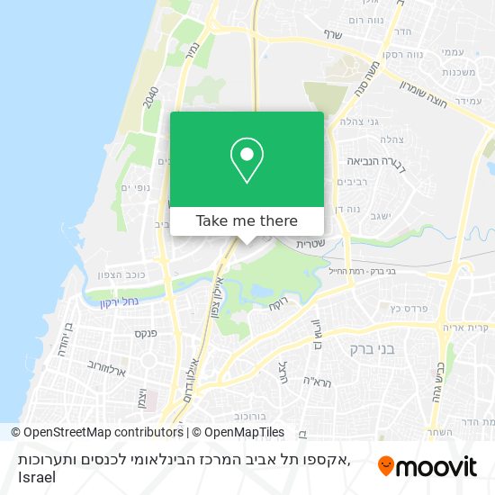 אקספו תל אביב המרכז הבינלאומי לכנסים ותערוכות map