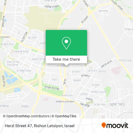 Карта Herzl Street 47, Rishon Letsiyon