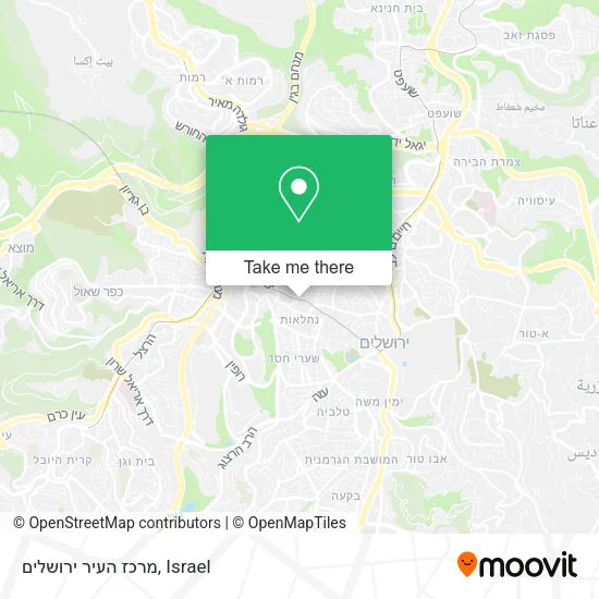 Карта מרכז העיר ירושלים