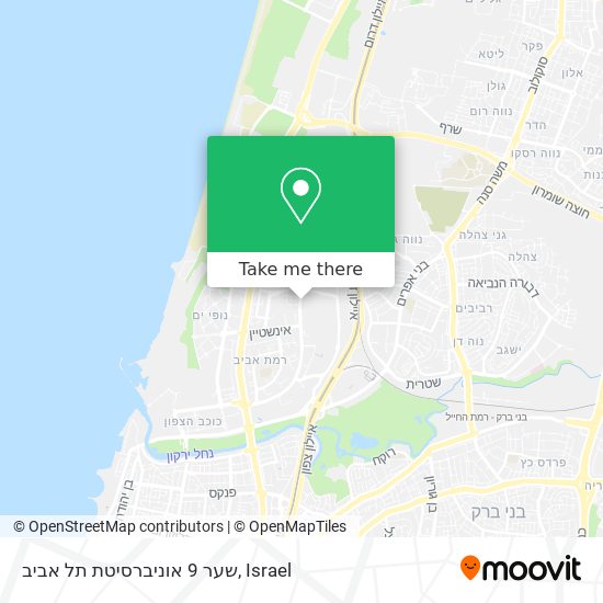 שער 9 אוניברסיטת תל אביב map