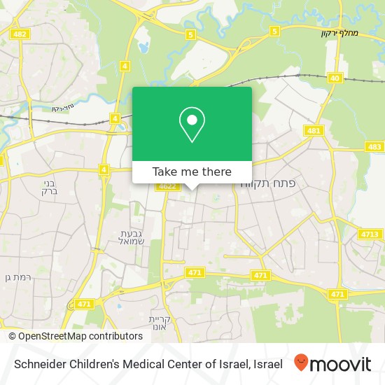 Schneider Children's Medical Center of Israel map