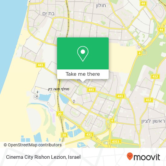 Cinema City Rishon Lezion map