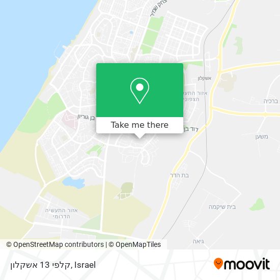 קלפי 13 אשקלון map