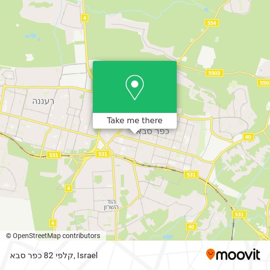 Карта קלפי 82 כפר סבא