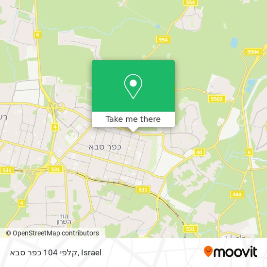 Карта קלפי 104 כפר סבא