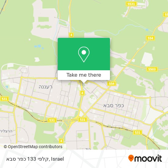 קלפי 133 כפר סבא map