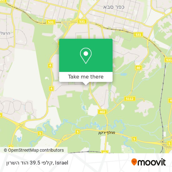 קלפי 39.5 הוד השרון map