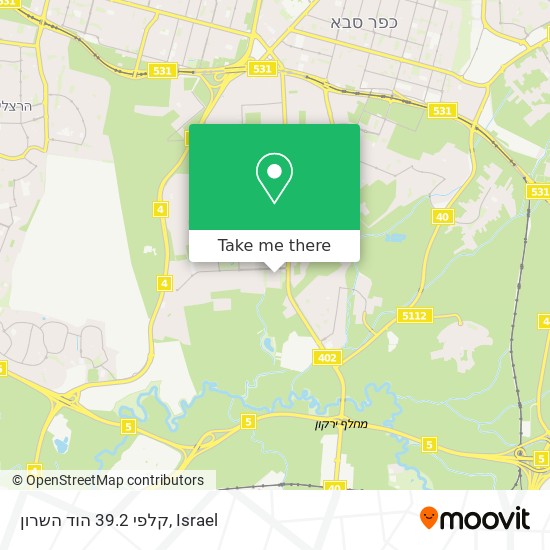 קלפי 39.2 הוד השרון map