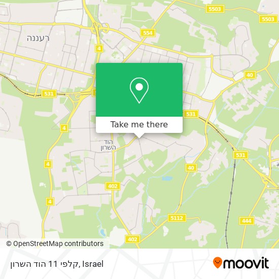 קלפי 11 הוד השרון map