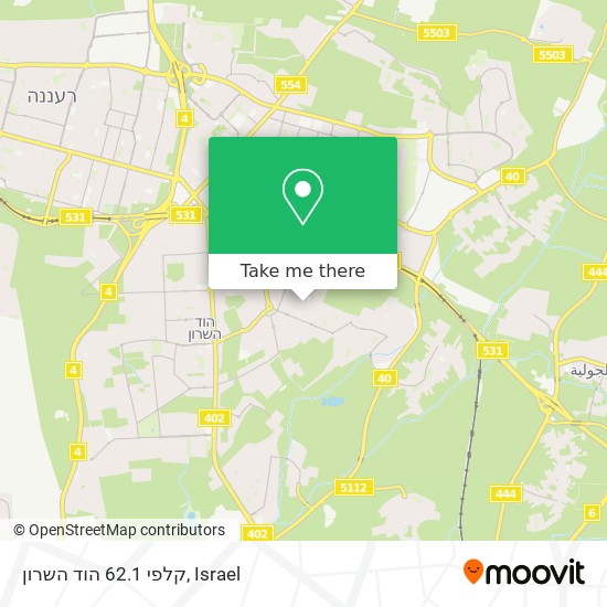 קלפי 62.1 הוד השרון map