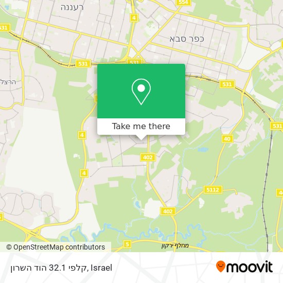 קלפי 32.1 הוד השרון map