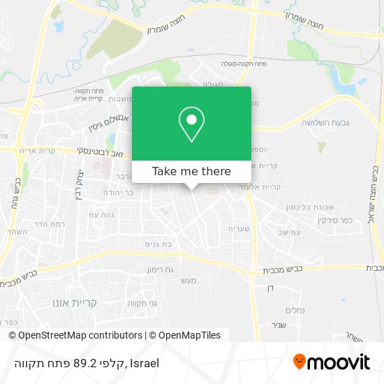 Карта קלפי 89.2 פתח תקווה