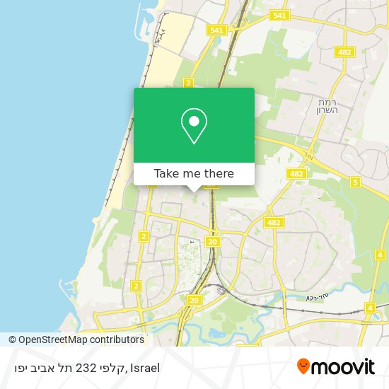 Карта קלפי 232 תל אביב יפו