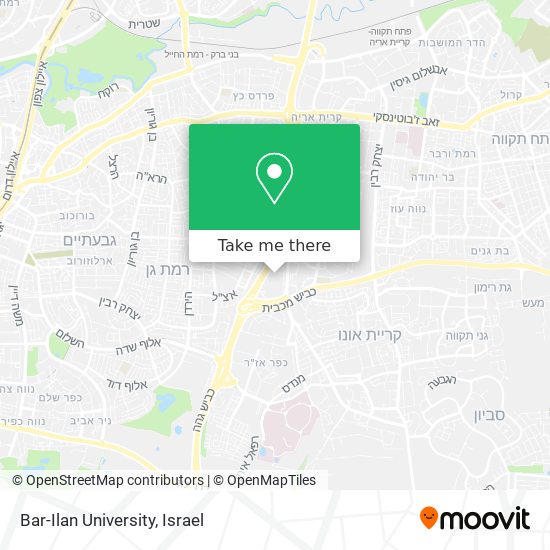 Bar-Ilan University map
