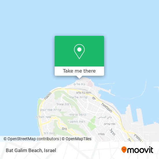 Bat Galim Beach map