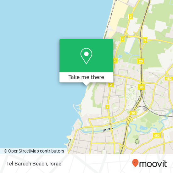 Tel Baruch Beach map
