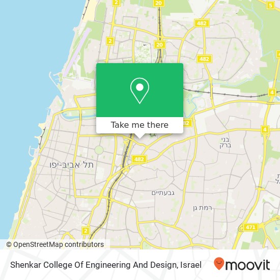 Карта Shenkar College Of Engineering And Design