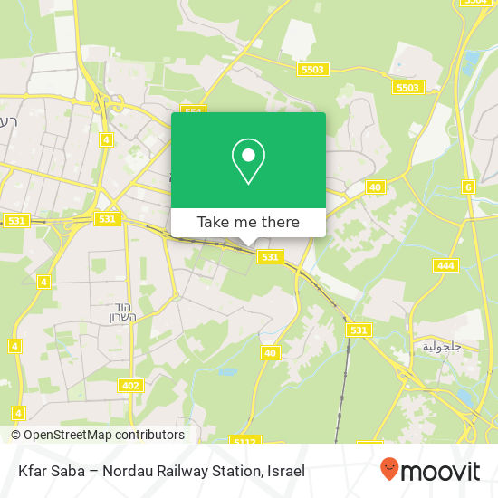 Kfar Saba – Nordau Railway Station map