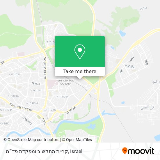 Карта קריית התקשוב ומפקדת פד""מ