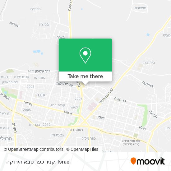 Карта קניון כפר סבא הירוקה