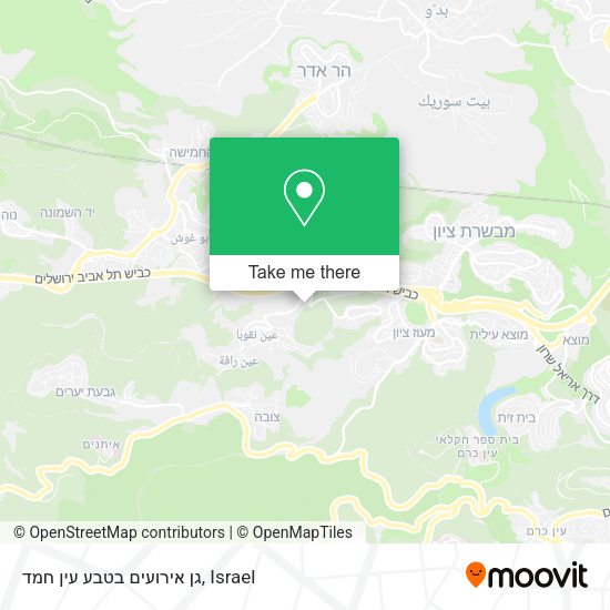 גן אירועים בטבע עין חמד map