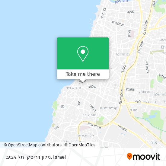Карта מלון דריסקו תל אביב