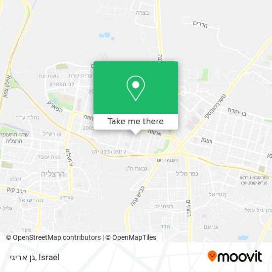 גן אריגי map