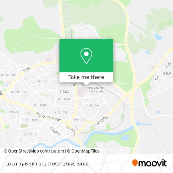 אוניברסיטת בן גוריון-שער הנגב map