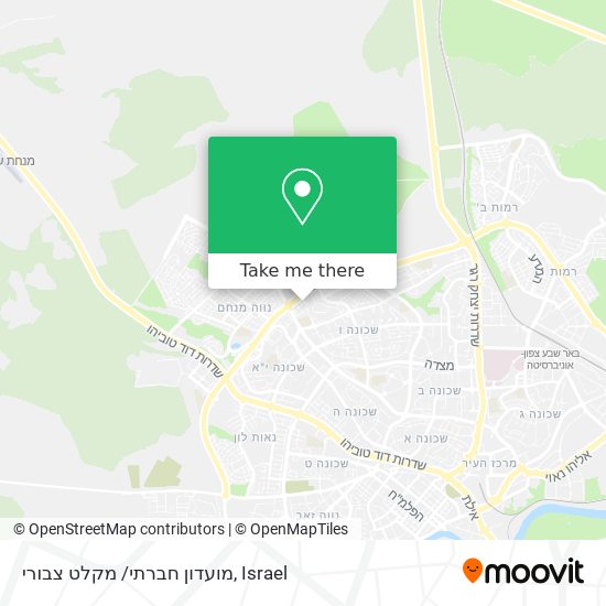 Карта מועדון חברתי/ מקלט צבורי