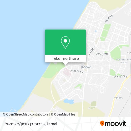 Карта שדרות בן גוריון/אשתאול
