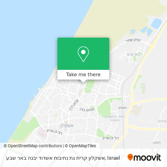 אשקלון קרית גת נתיבות אשדוד יבנה באר שבע map