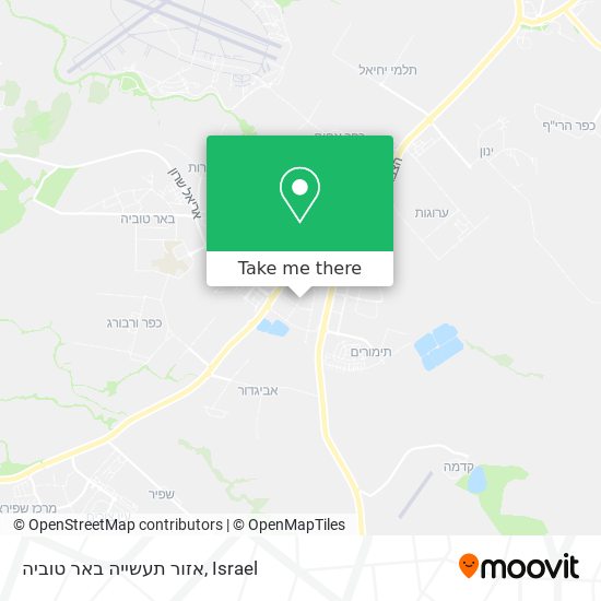 Карта אזור תעשייה באר טוביה