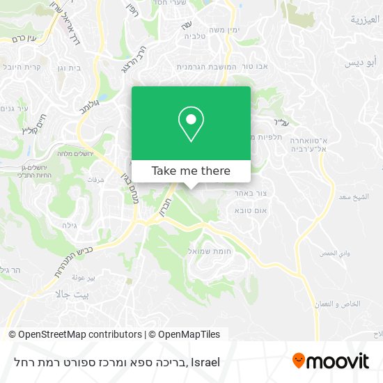 Карта בריכה ספא ומרכז ספורט רמת רחל