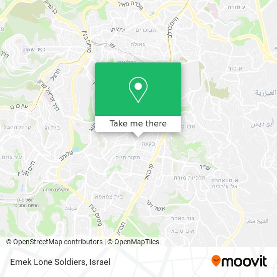 Emek Lone Soldiers map