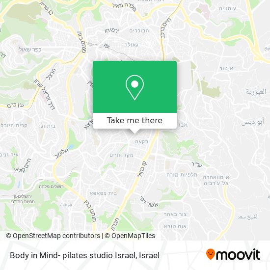 Body in Mind- pilates studio Israel map