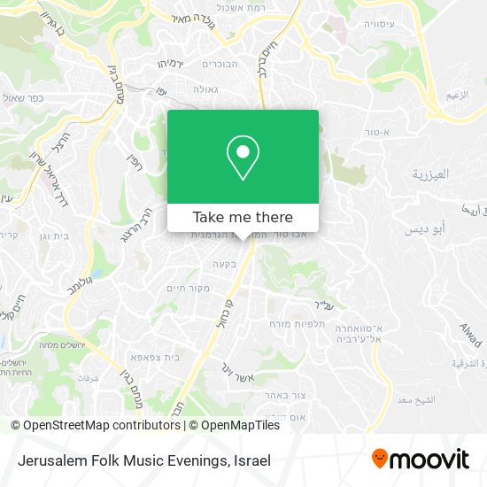 Карта Jerusalem Folk Music Evenings