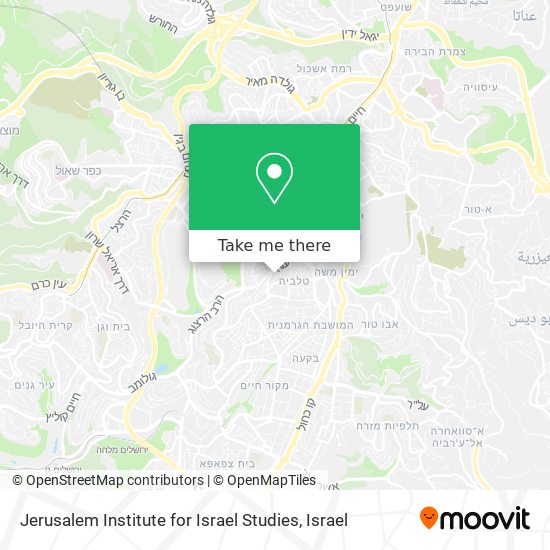 Карта Jerusalem Institute for Israel Studies