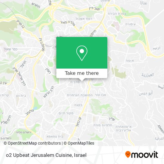 o2 Upbeat Jerusalem Cuisine map
