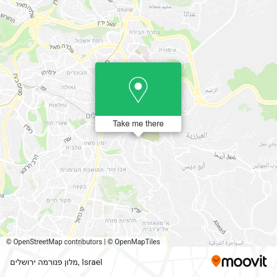 Карта מלון פנורמה ירושלים