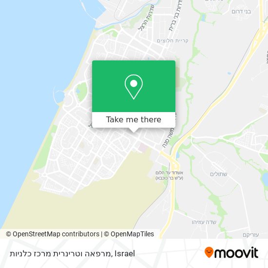 Карта מרפאה וטרינרית מרכז כלניות