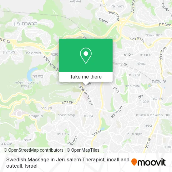 Карта Swedish Massage in Jerusalem Therapist, incall and outcall