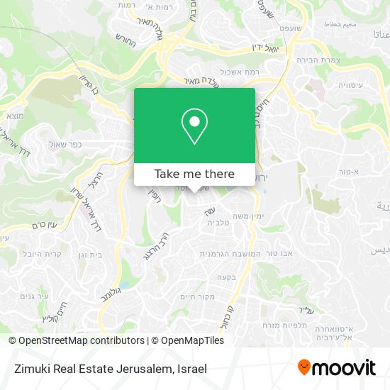 Zimuki Real Estate Jerusalem map