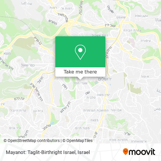 Карта Mayanot: Taglit-Birthright Israel