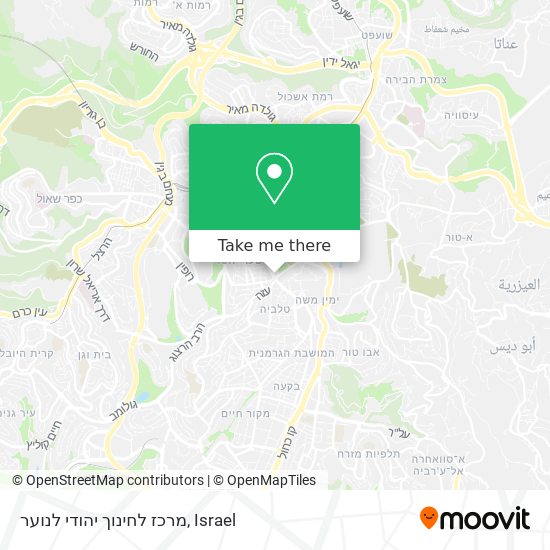 Карта מרכז לחינוך יהודי לנוער