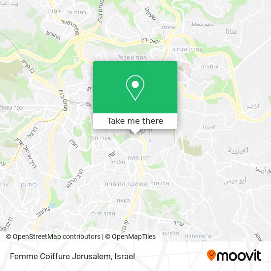 Femme Coiffure Jerusalem map